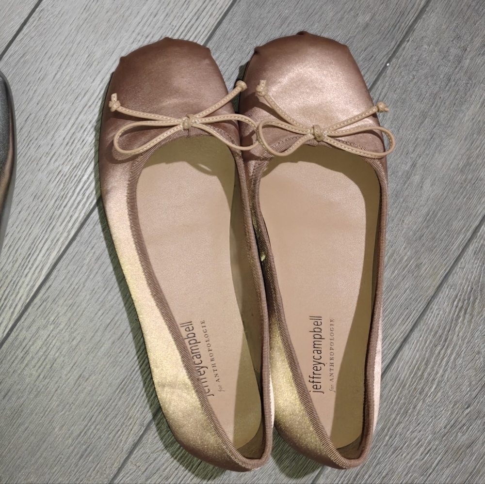 Jeffrey Campbell Metallic Pink Metallic Ballet Flats